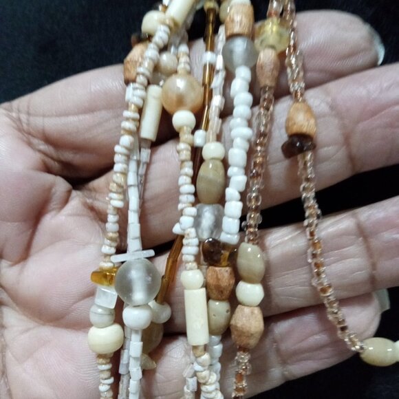 Womens Boho Style Multi Layered Multicolor Beaded Necklace with Lobster Clasp - Picture 6 of 7